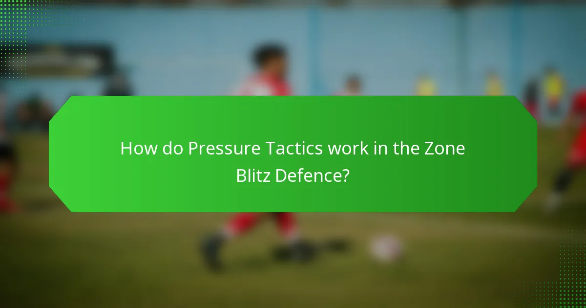How do Pressure Tactics work in the Zone Blitz Defence?