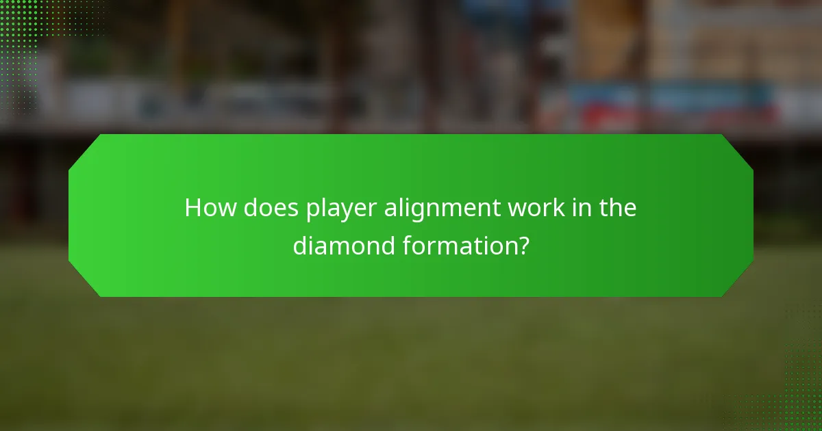 How does player alignment work in the diamond formation?