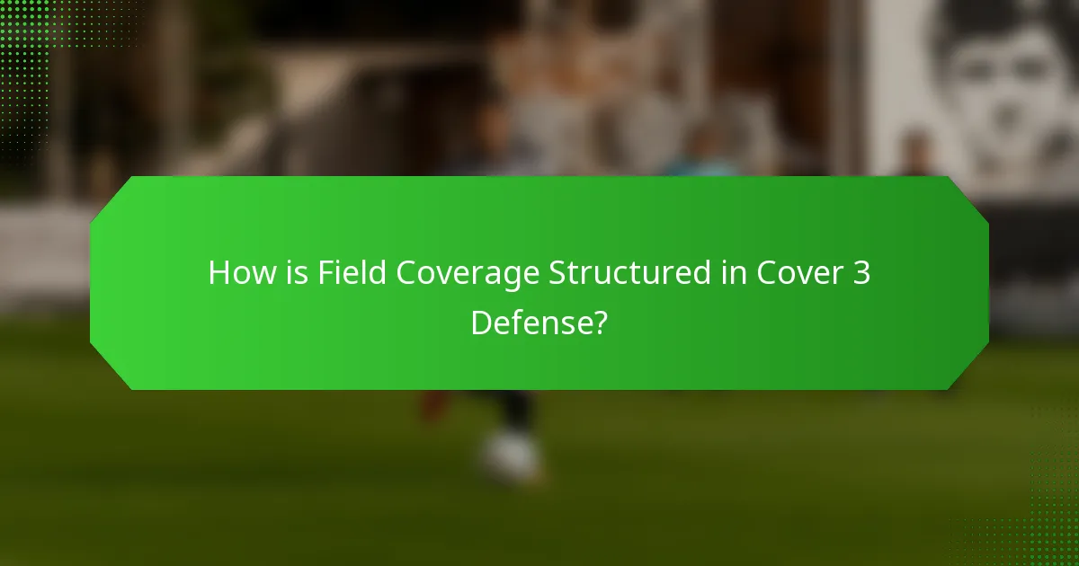 How is Field Coverage Structured in Cover 3 Defense?