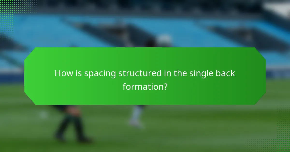 How is spacing structured in the single back formation?