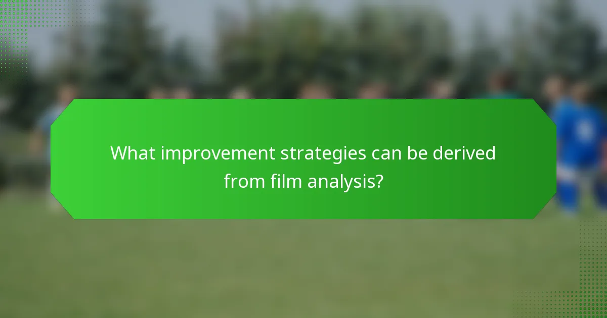 What improvement strategies can be derived from film analysis?